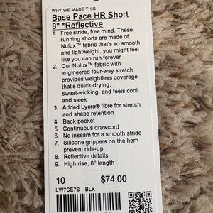 Black Base Pace HR Shorts 8"